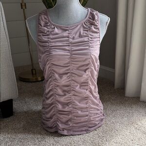 GAP FIT Ruched Sleeveless Tank in Dusty Mauve